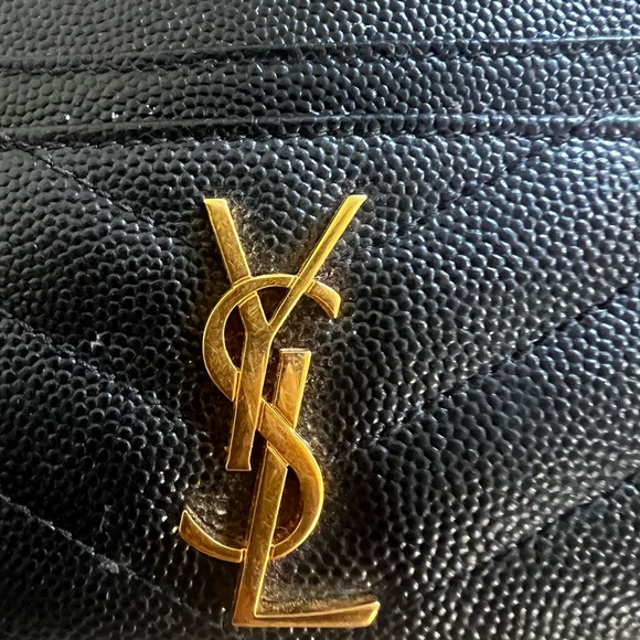 Saint Laurent YSL Quilted Leather Cassandre Matelasse Card Case Holder Wallet - Picture 12 of 15